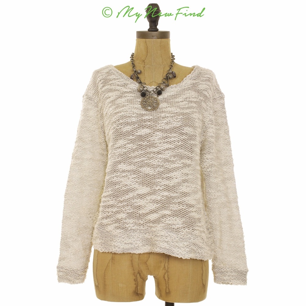 ACE DELIVERY NORDSTROM NUBBY SWEATER IVORY/GRAY